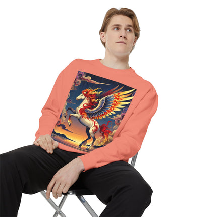 Flame-Winged Horse at Sunset Sweatshirt