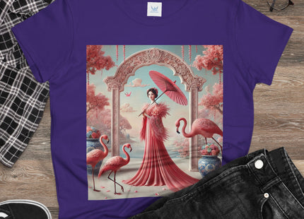 Petals, Porcelain, and Flamingos Cotton Tee