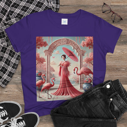 Petals, Porcelain, and Flamingos Cotton Tee