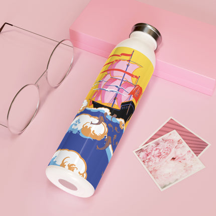 Golden Seas and Whimsical Dreams Slim Water Bottle