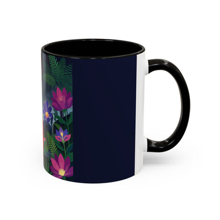Moonlight Waltz Among The Blossoms Colorful Mugs – Art Deco Floral Enchantment