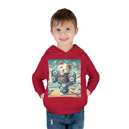 Geisha Kitten by the Seaside Toddler Pullover Fleece Hoodie