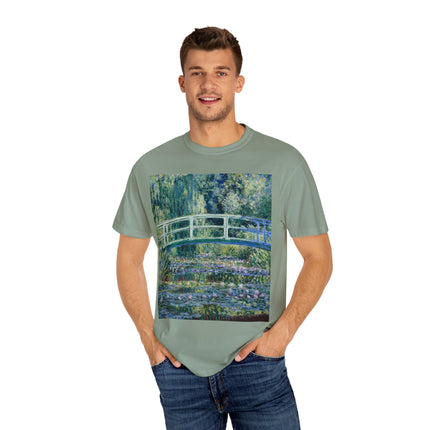 Water Lilies and Japanese Bridge by Claude Monet Unisex Garment-Dyed T-shirt