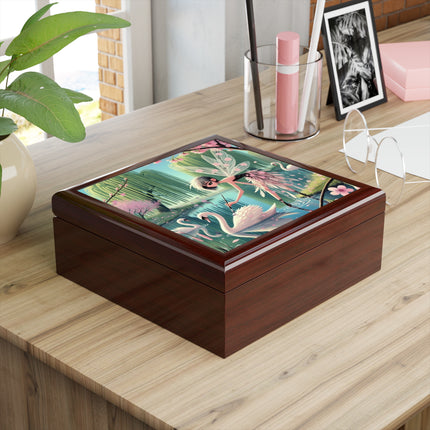 Fairy Painting the Swan Jewelry Box – Whispers of Creation