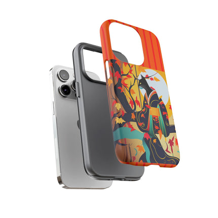 Black Cat in Kimono Phone Cases