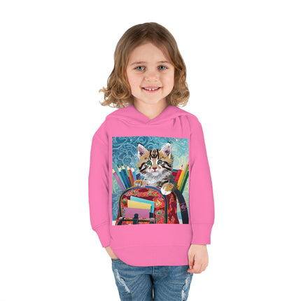Whiskered Wanderings Toddler Pullover Fleece Hoodie