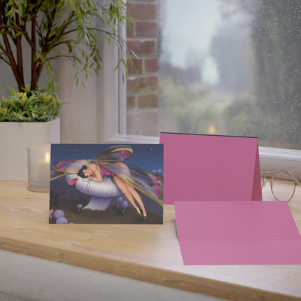 Slumbering Fairy on a Mushroom Greeting Cards (1, 10, 30, and 50pcs)