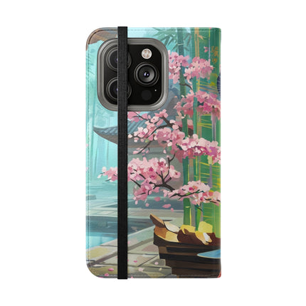 🌸✨ Cyberpunk Geisha Flip Case – Neon Elegance & Futuristic Grace