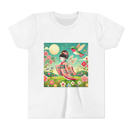 Geisha Fairy and the Hummingbird Blossom Youth Short Sleeve Tee