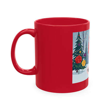 🏮🎄 The Winter Lantern Celebration Ceramic Mug – Art Deco Asian Christmas Elegance