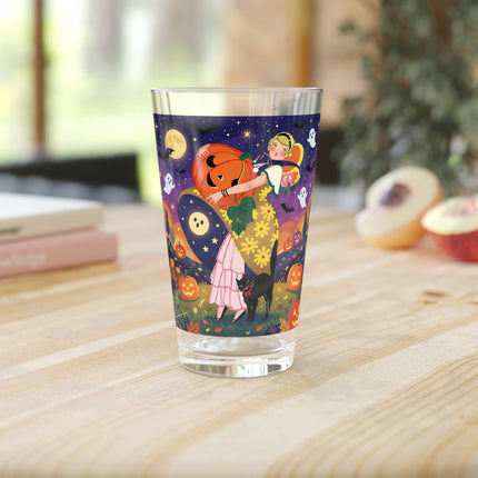 🎃🐈‍⬛ The Pumpkin Moon Embrace Glass, 16oz – Whimsical Halloween Charm