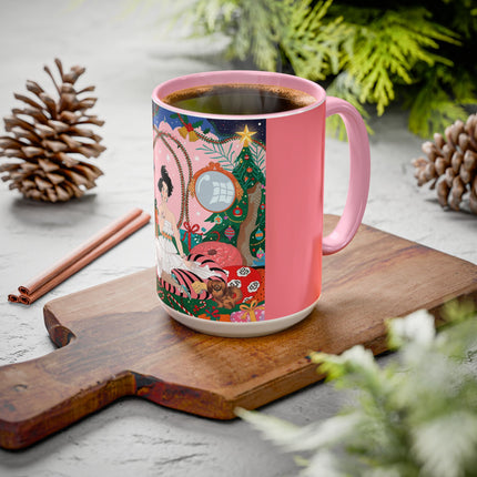 🎀🎄 Christmas Morning In The Rose Parlor Colorful Mug – Art Deco Holiday Fantasy