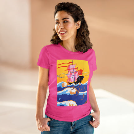 Golden Seas and Whimsical Dreams Women's Midweight Cotton Tee
