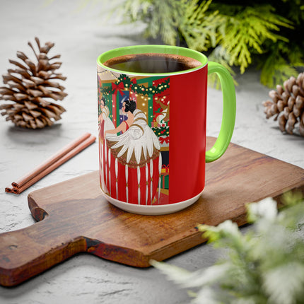 🎄💃 The Christmas Mirror Duet Colorful Mug – Art Deco Holiday Elegance