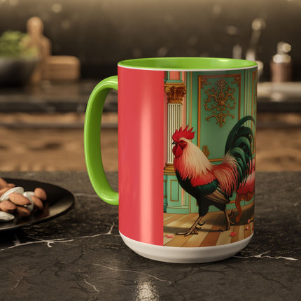 The Salon Rooster Colorful Mugs (11oz, 15oz)