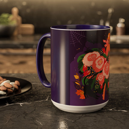 🌹🎃 The Lady Of The Haunted Rose Garden Colorful Mug – Romantic Halloween Charm