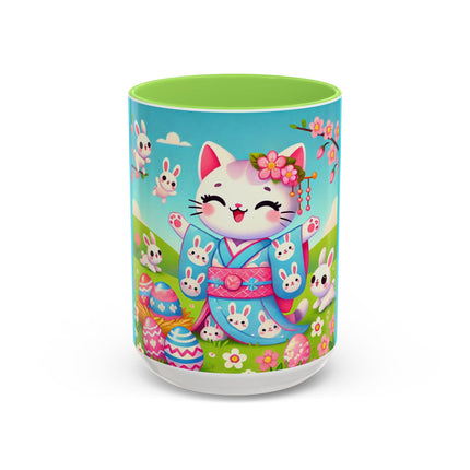 Springtime Kitten’s Easter Joy Colorful Mugs (11oz, 15oz)