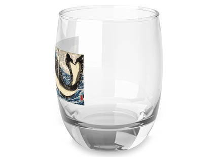 Miyamoto no Musashi Attacking the Giant Whale by Utagawa Kuniyoshi Whiskey Glass