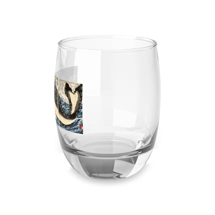 Miyamoto no Musashi Attacking the Giant Whale by Utagawa Kuniyoshi Whiskey Glass