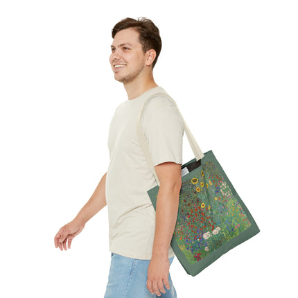 Farm Garden with Sunflowers by Gustav Klimt Tote Bag (AOP)