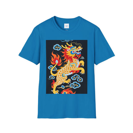 🐅🔥 The Golden Fire Tiger Softstyle T-Shirt – Celestial Flames & Eastern Fantasy