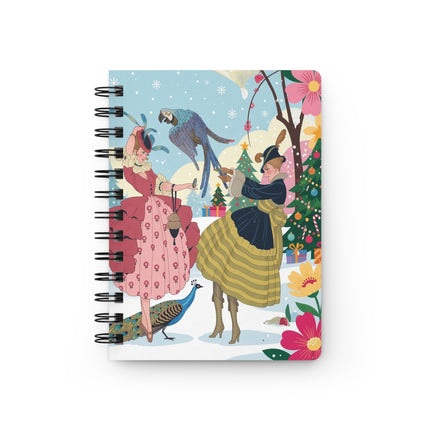 🦜🦚 The Winter Aviary Gathering Spiral Notebook – Whimsical Holiday Fantasy