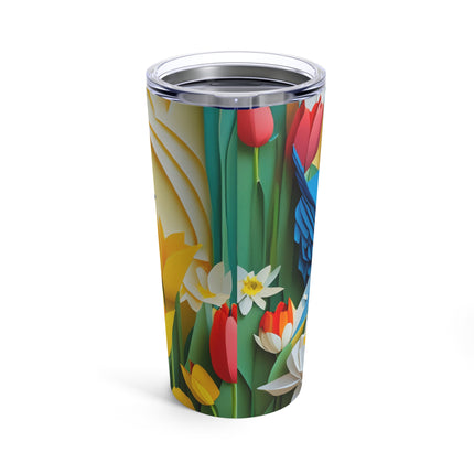 Blue Jays in a Spring Garden Tumbler 20oz