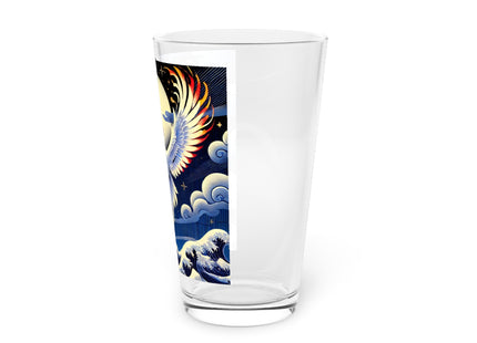 Majestic White Crane Glass, 16oz