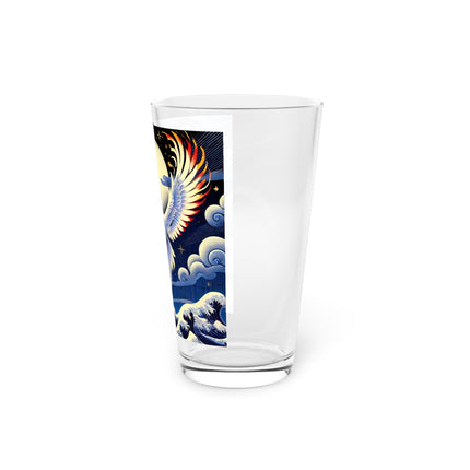 Majestic White Crane Glass, 16oz