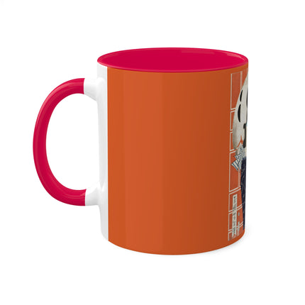 The Actor Bandō Hikosaburō V and the Mo troupe by Tsukioka Yoshitoshi Colorful Mugs, 11oz