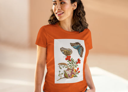 Blue Butterflies and Pomegranate Cotton Tee