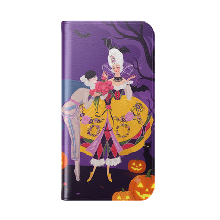 🎭🌹 The Harlequin Rose Masquerade Flip Case – Theatrical Halloween Romance