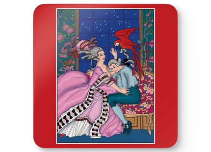 The Jealous Parrot by George Barbier Corkwood Coaster Set