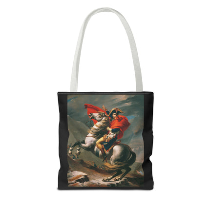 Napoleon Crossing the Alps by Jacques-Louis David Tote Bag (AOP)