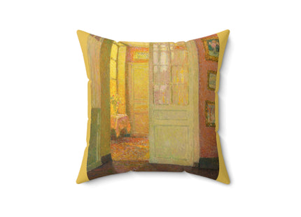 Interior, Window Light by Henri Le Sidaner Spun Polyester Square Pillow