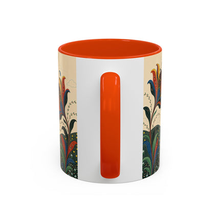 🌺🦋 The Enchanted Floral Voyage Colorful Mug – Art Deco Botanical Whimsy