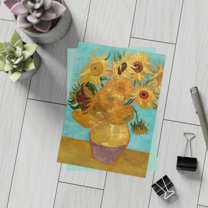 Vase with Twelve Sunflowers by Vincent Van Gogh Postcards (envelopes included) - Bundles of 10, 30, 50 Pieces