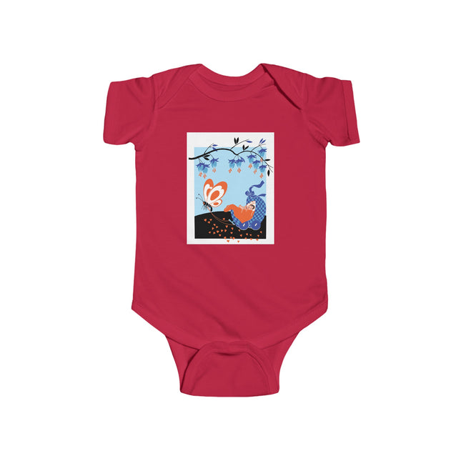 Fluttering Dreams Baby Bodysuit – Butterfly Carriage & Whimsical Journey
