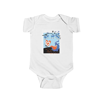 Fluttering Dreams Baby Bodysuit – Butterfly Carriage & Whimsical Journey