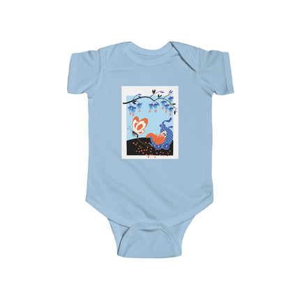 Fluttering Dreams Baby Bodysuit – Butterfly Carriage & Whimsical Journey