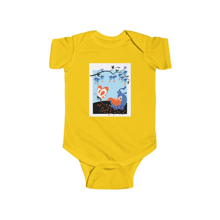 Fluttering Dreams Baby Bodysuit – Butterfly Carriage & Whimsical Journey