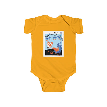 Fluttering Dreams Baby Bodysuit – Butterfly Carriage & Whimsical Journey