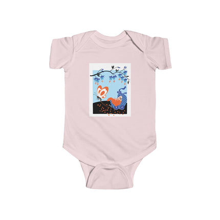 Fluttering Dreams Baby Bodysuit – Butterfly Carriage & Whimsical Journey