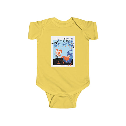 Fluttering Dreams Baby Bodysuit – Butterfly Carriage & Whimsical Journey