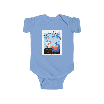 Fluttering Dreams Baby Bodysuit – Butterfly Carriage & Whimsical Journey