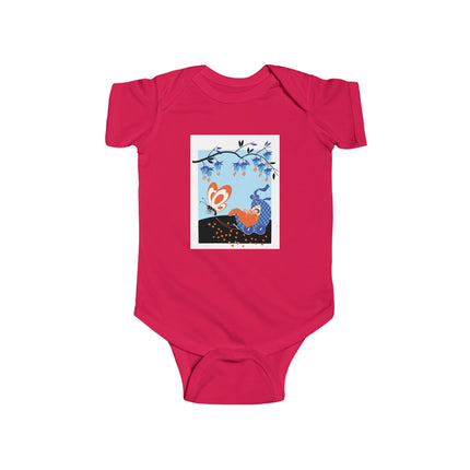 Fluttering Dreams Baby Bodysuit – Butterfly Carriage & Whimsical Journey