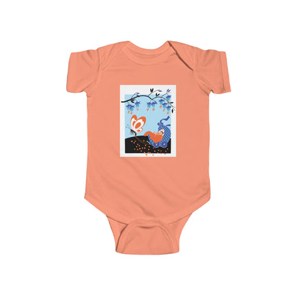 Fluttering Dreams Baby Bodysuit – Butterfly Carriage & Whimsical Journey