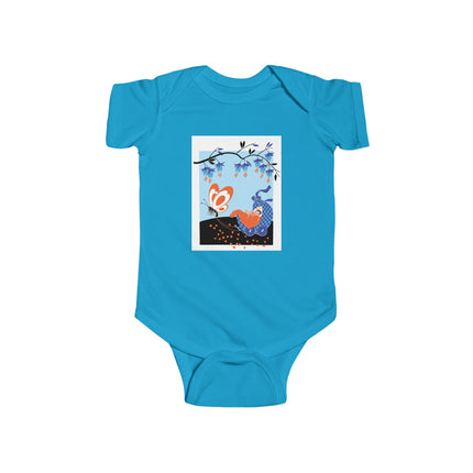 Fluttering Dreams Baby Bodysuit – Butterfly Carriage & Whimsical Journey