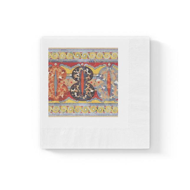 Reproduction of the Shield Frieze by Emile Gilliéron White Coined Napkins