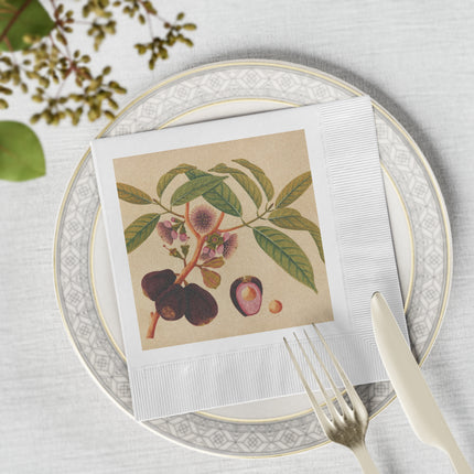 Album of watercolors of Asian fruits and flowers Pl.05 by Anonymous White Coined Napkins